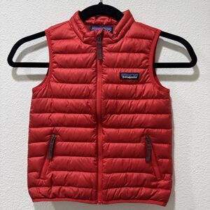 Patagonia 4T Baby Down Sweater Vest Red Casual Puffer Logo Outdoor 60508